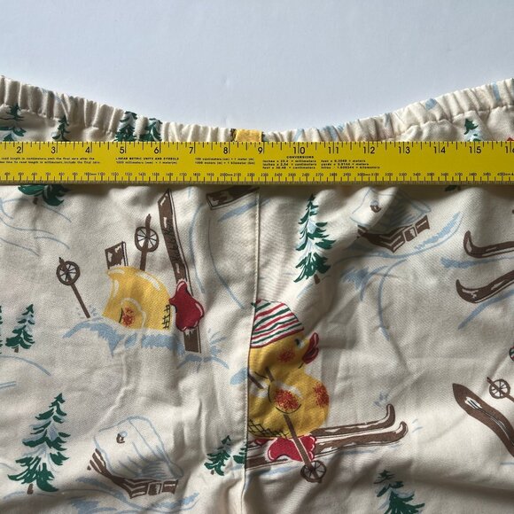 Soft Vintage Nick & Nora Youth XL Pajama Set Y2K Skiing Ducks - Picture 4 of 5